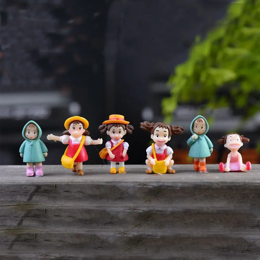 6pcs/set Resin Miniature Figurine People Girls Micro Landscape Decor Mini Fairy Garden Ornament Various Set Resin Craft Home