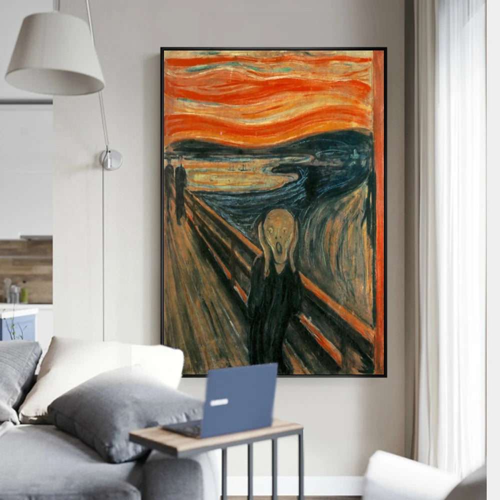 Edvard Munch The Scream Famous Canvas Art Paintings Reproductions Abstract Classical Scream Wall Posters Cuadros Home Decoration