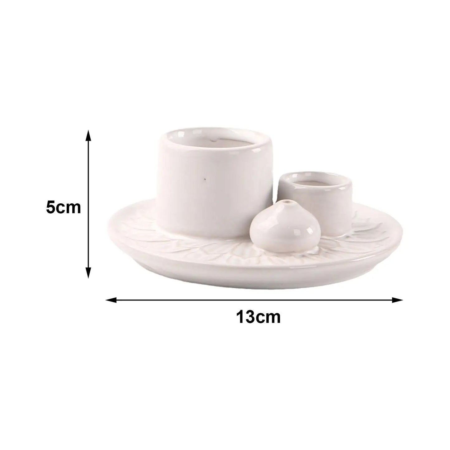 Ceramic Incense Holder Sage Holder Versatile 13x5cm Palo Santo Burner Sage Burning Bowl for Office Hotel White Decorative