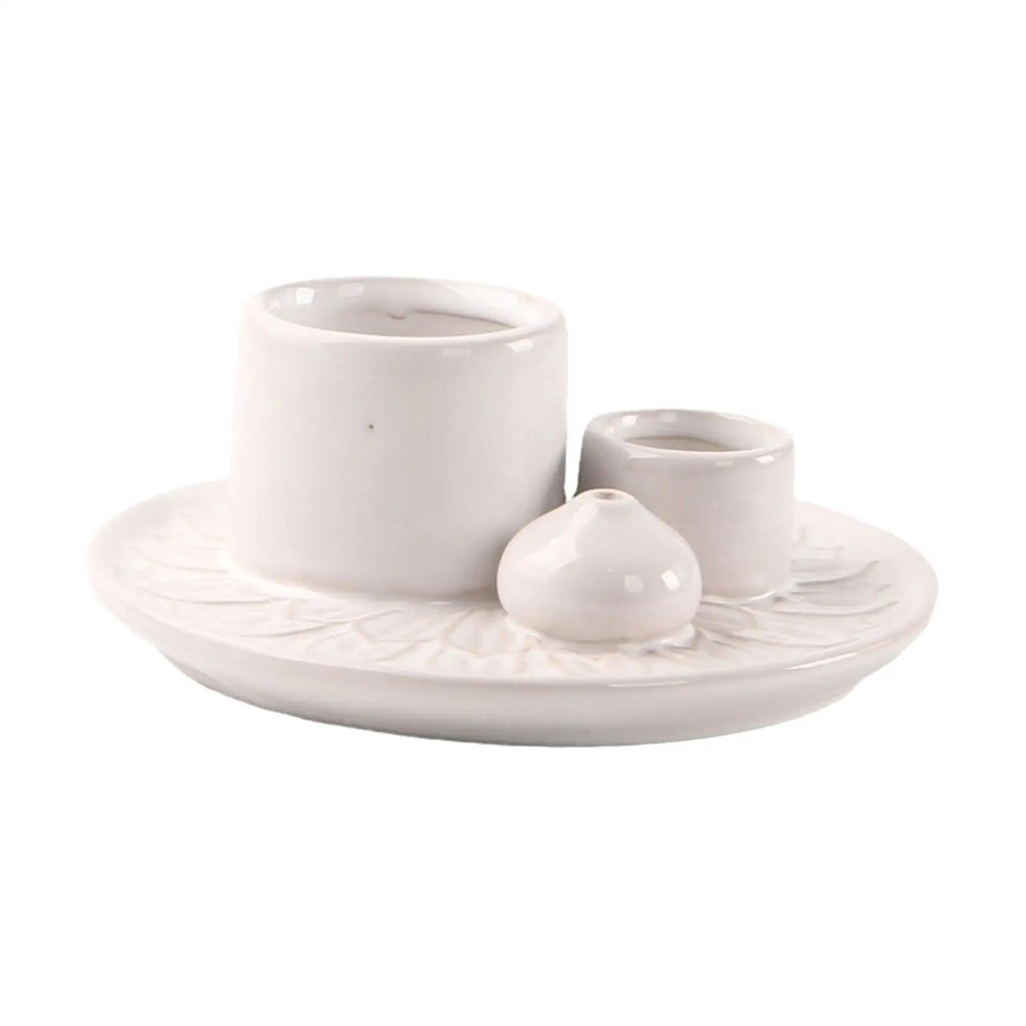 Ceramic Incense Holder Sage Holder Versatile 13x5cm Palo Santo Burner Sage Burning Bowl for Office Hotel White Decorative