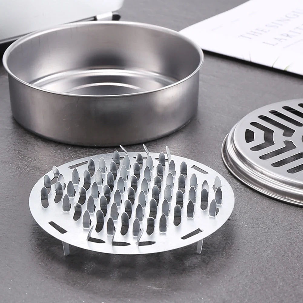Stainless Steel Mosquito Coil Tray With Cover Large Portable Mosquito Coil Holder Box Anti-Mosquito Spiral Incense Coil Burner