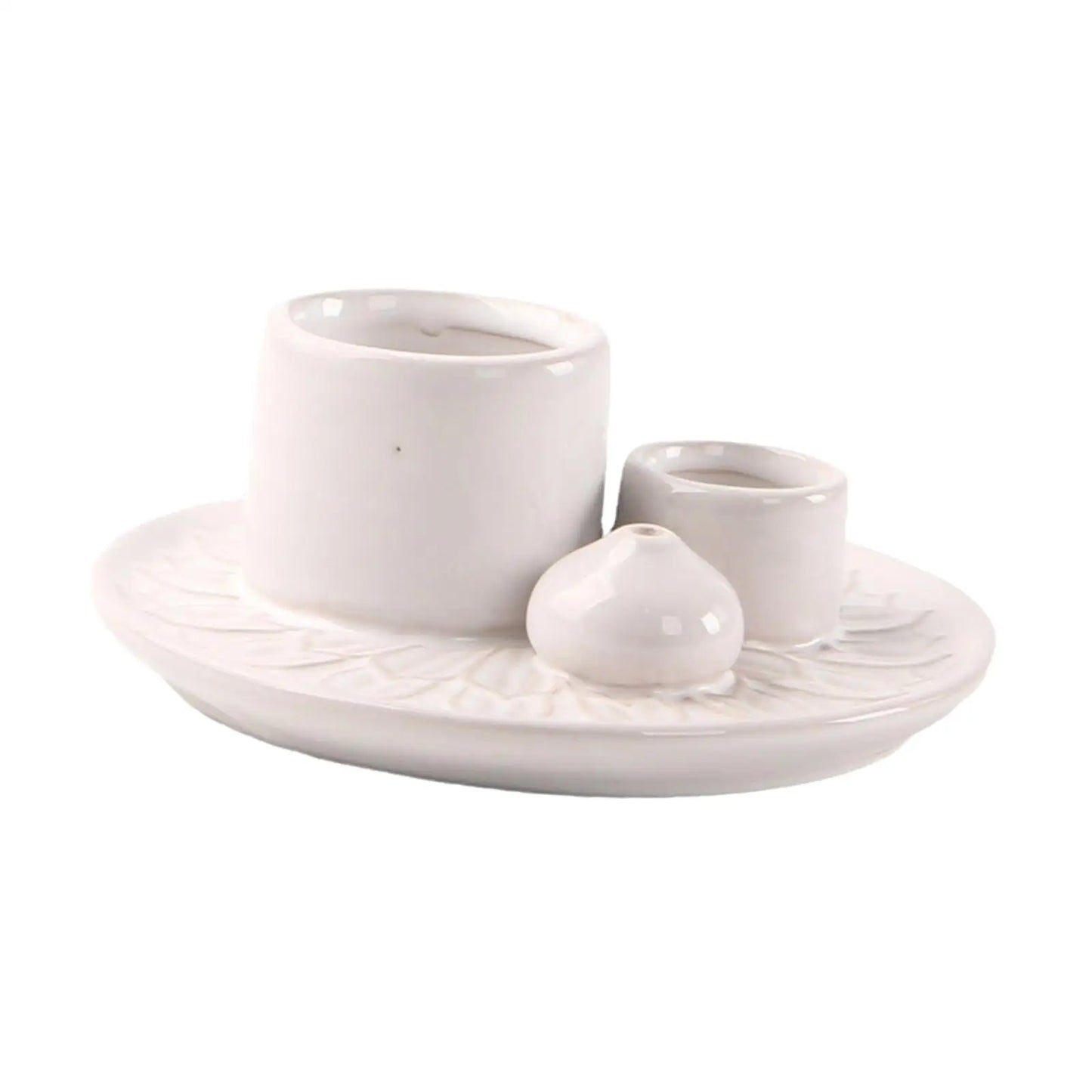 Ceramic Incense Holder Sage Holder Versatile 13x5cm Palo Santo Burner Sage Burning Bowl for Office Hotel White Decorative
