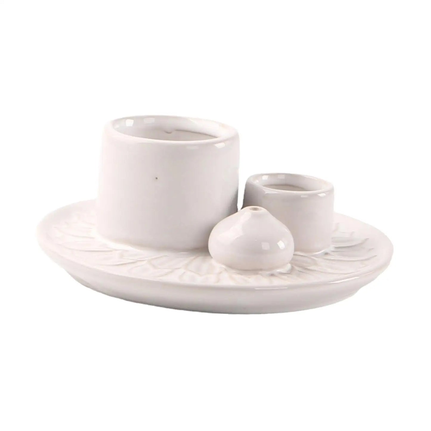 Ceramic Incense Holder Sage Holder Versatile 13x5cm Palo Santo Burner Sage Burning Bowl for Office Hotel White Decorative