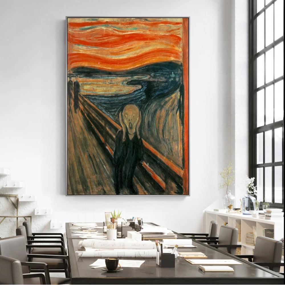 Edvard Munch The Scream Famous Canvas Art Paintings Reproductions Abstract Classical Scream Wall Posters Cuadros Home Decoration